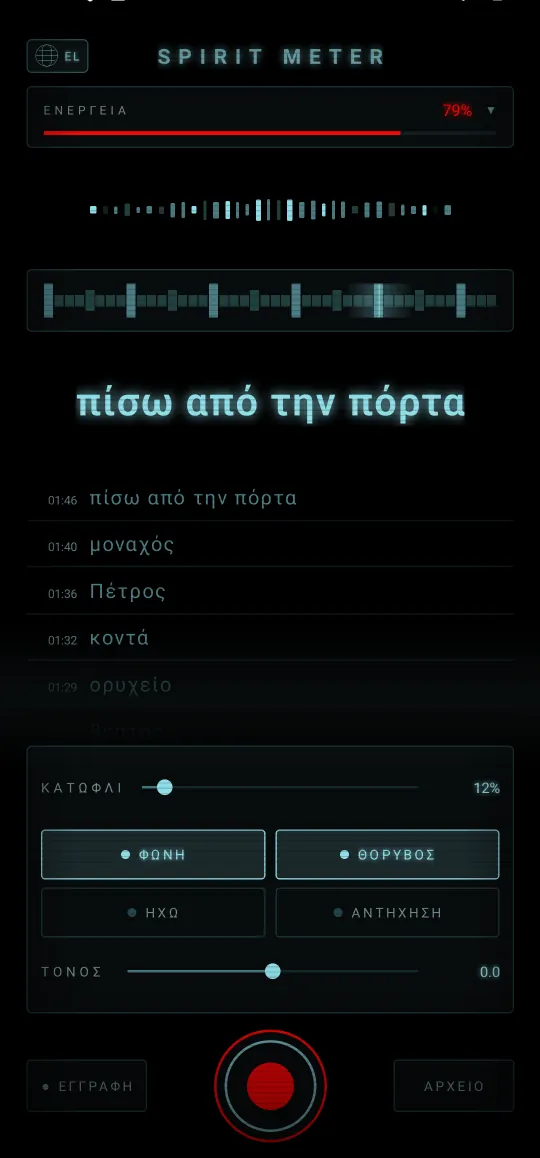 Spirit Meter: ανιχνευτής — Καθαρές λέξεις, φωναχτά