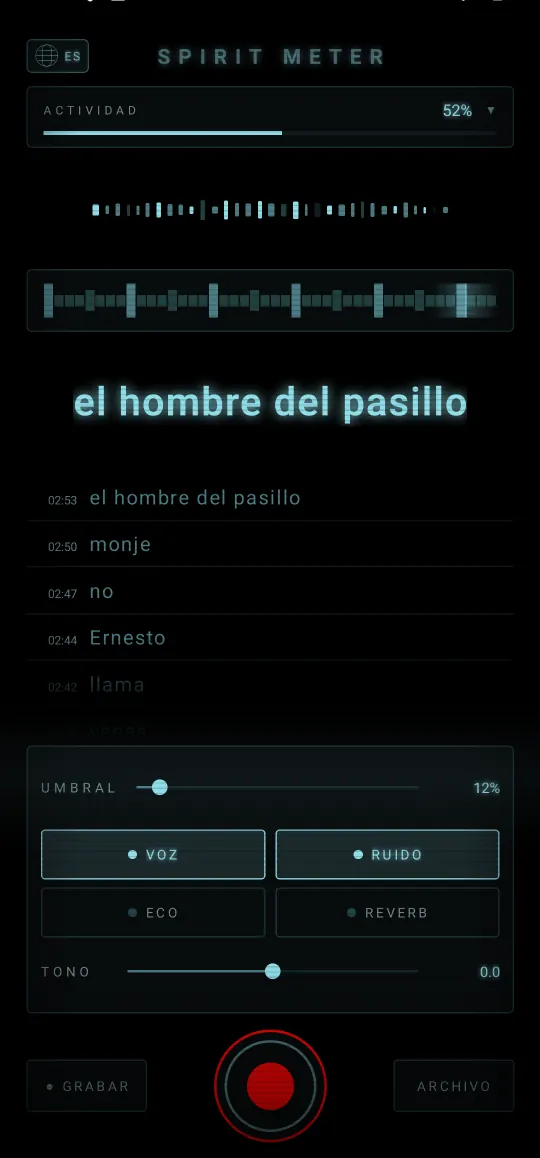 Spirit Meter: cazafantasmas — Palabras claras, en voz alta
