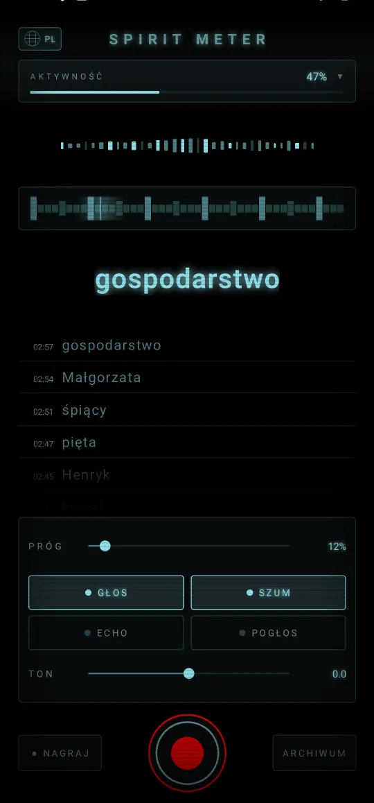 Spirit Meter: łowca duchów — Wyraźne słowa, na głos