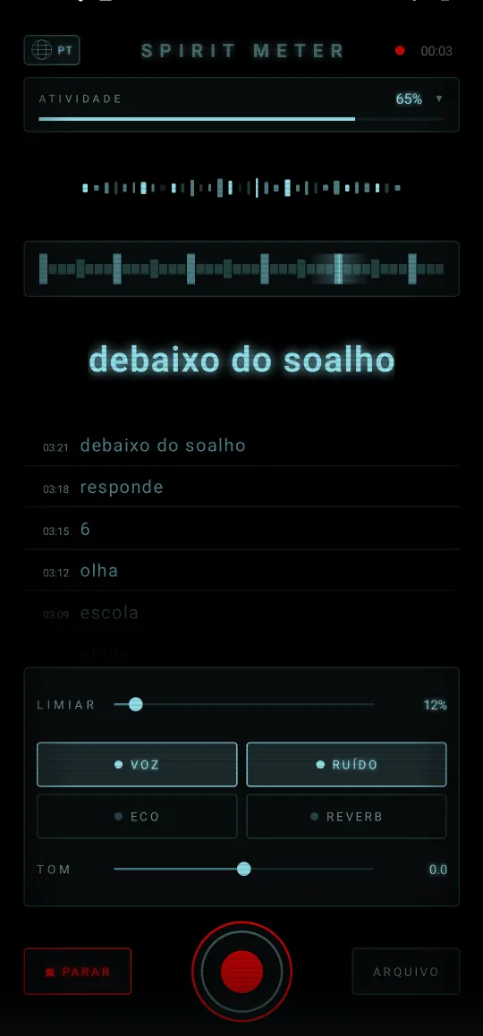 Spirit Meter: caça-fantasmas — Palavras claras, em voz alta