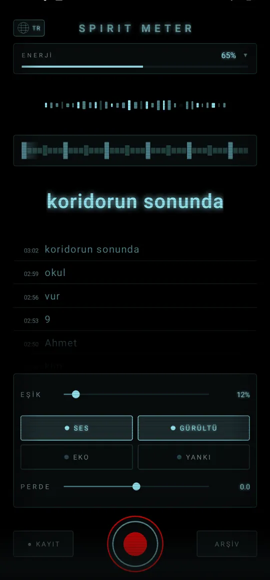 Spirit Meter: hayalet avı — Net kelimeler, sesli okunur